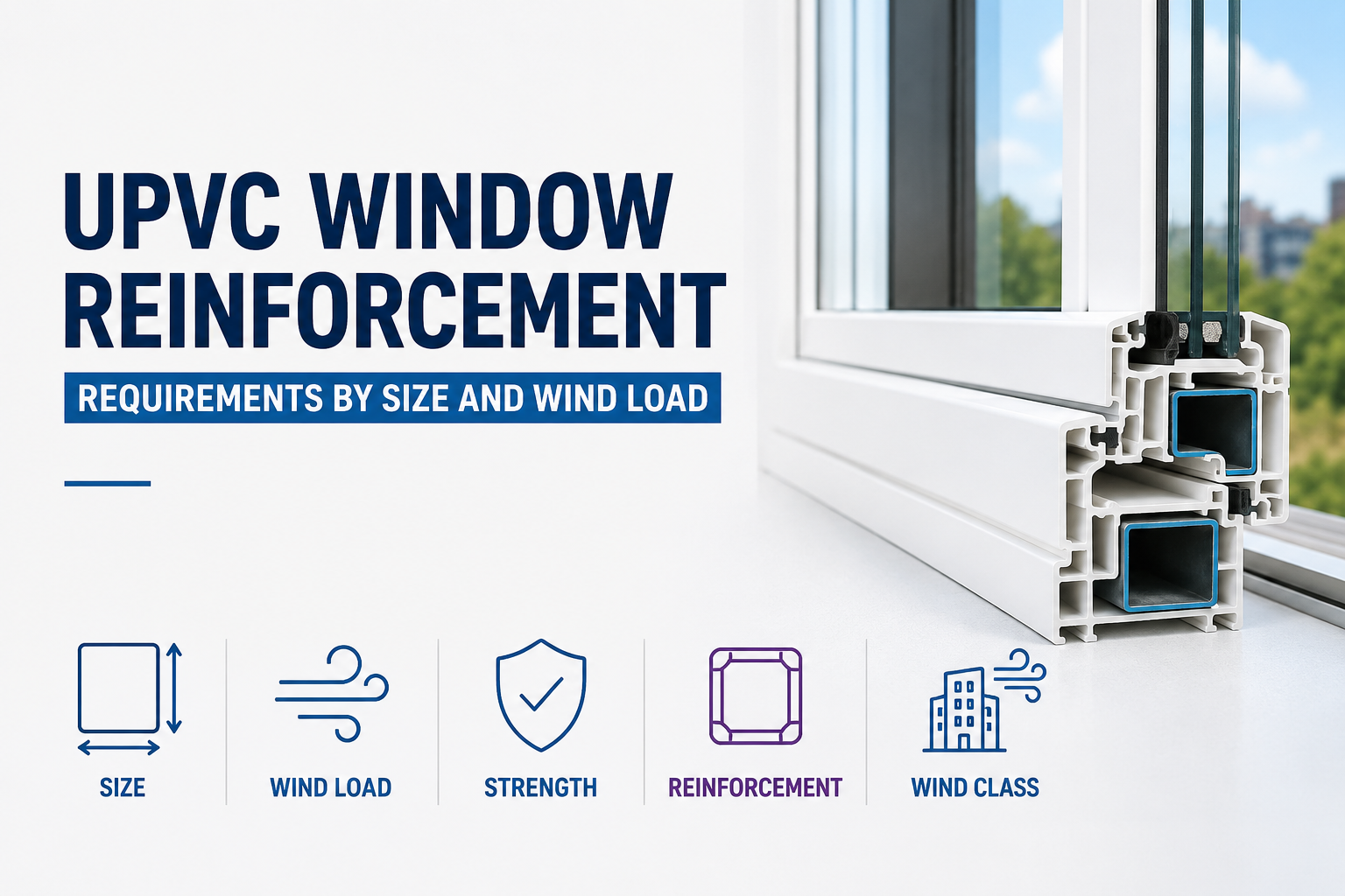 UPVC Window Reinforcement Requirements by Size and Wind Load